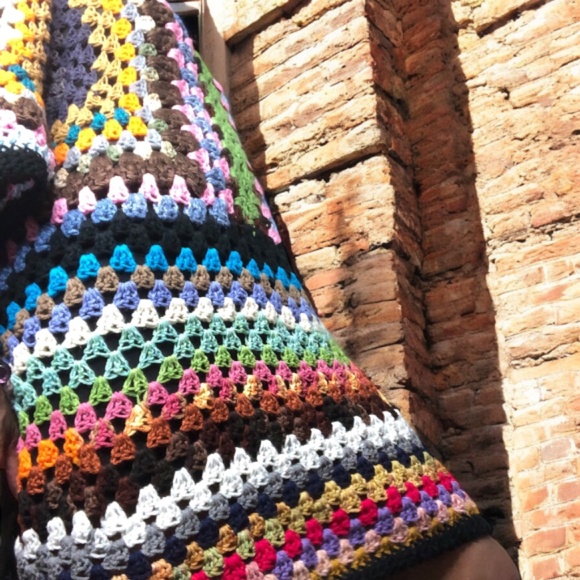 AMARA Bohemian Oversized Crochet Sweater Dress-Chunky Knit Kaleidoscope of Color - Picture 13 of 16